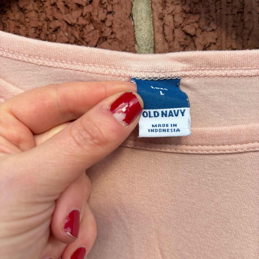 Old Navy Blush Pink Flounce Sleeve Short Sleeve Top - Picture 2 of 2